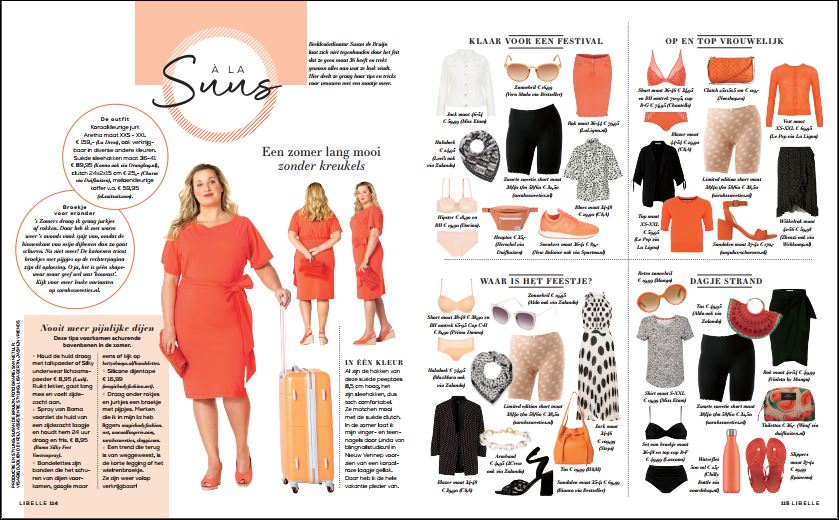 Vermelding en foto's van twee Sarah's Sweeties in de populaire rubriek � la Suus in de Libelle van augustus 2019